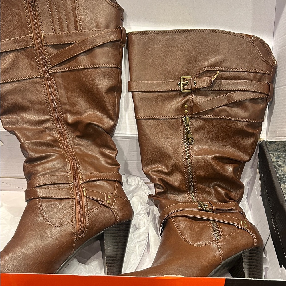 Guess Brown Heeled Boots for Women - Picture 6 of 8